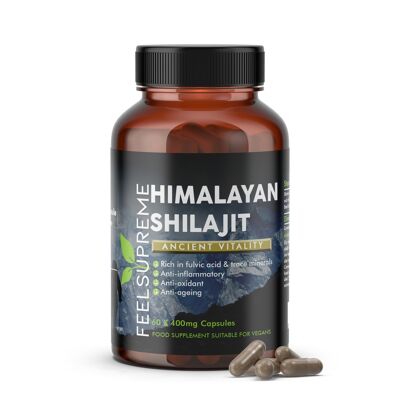 Cápsulas de Shilajit del Himalaya | más de 80 minerales traza | 60 cápsulas