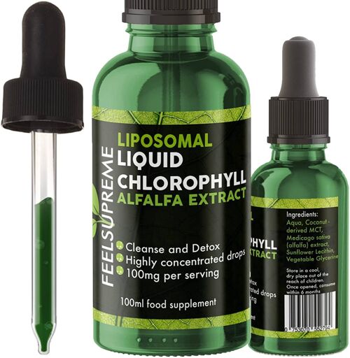 Liposomal Liquid Chlorophyll | Advanced liposomal technology | Optimal absorption | 100ml Dropper Bottle