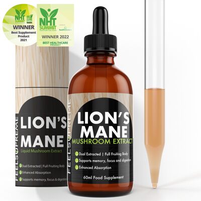 Lions Mane Mushroom Tincture | Dual extracted | Full fruiting body | 60ml dropper