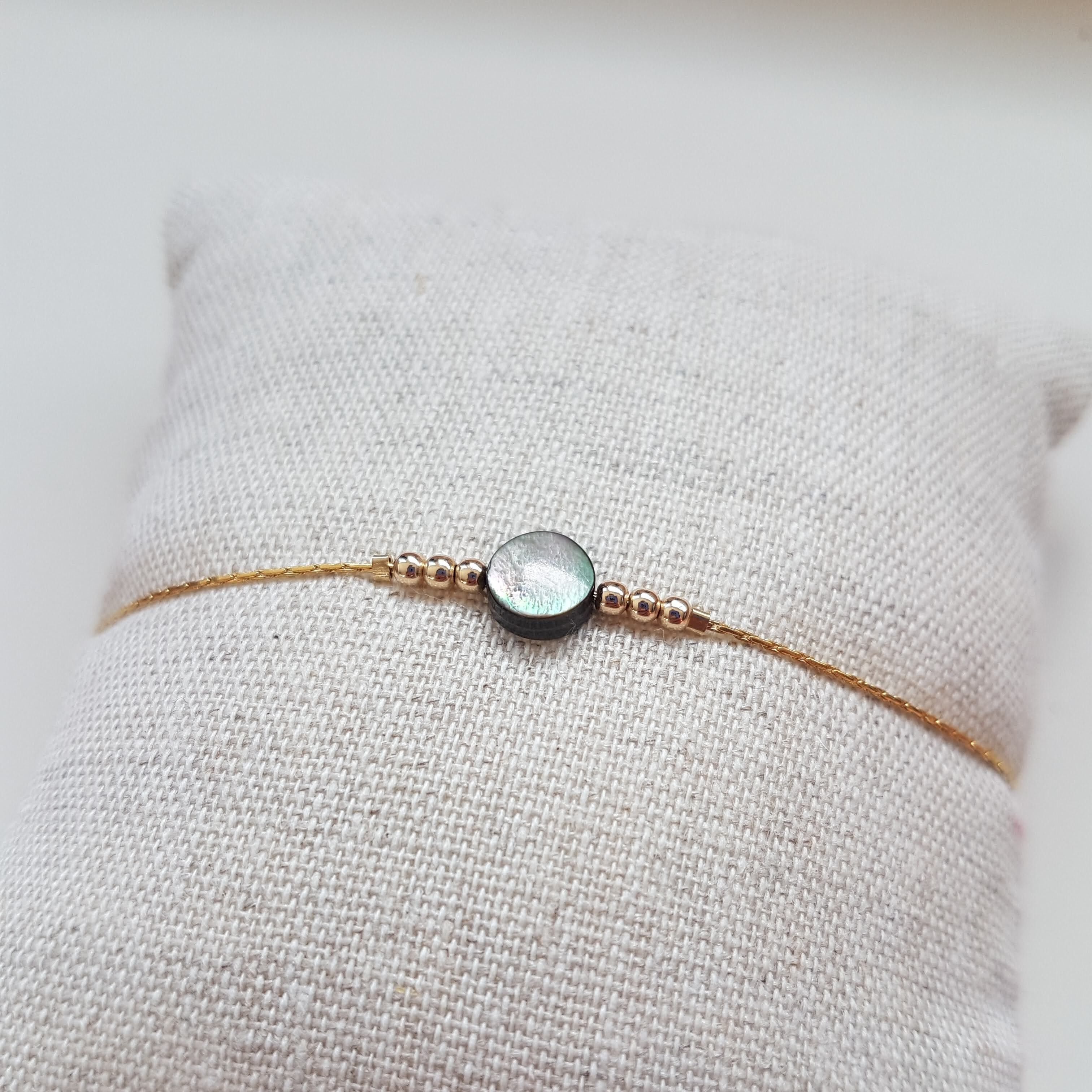 Pulsera de litoterapia | nácar negro