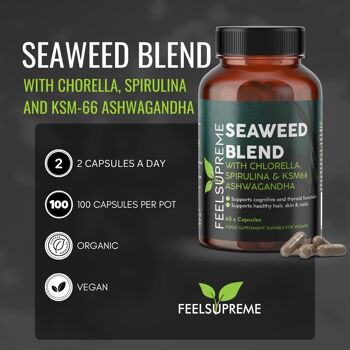 Mélange d'algues | Avec chlorella, spiruline et ashwagandha KSM 66 3
