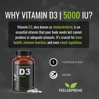 Vitamine D3 5000iu | 60 comprimés 3