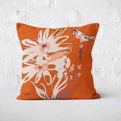 Coussin Flora Orange Brûlé