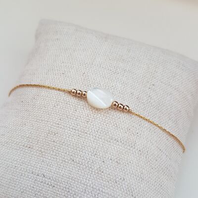 Ovales Armband aus weißem Perlmutt