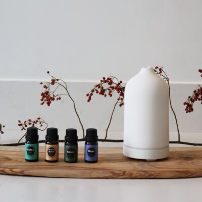 Life of Bay® - Aroma Diffuser - Aromatherapy - Aroma Diffuser - Ceramic - Classic white - Set