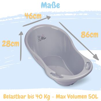 Baignoire 86cm avec bonde (testée Tüv) grise 4