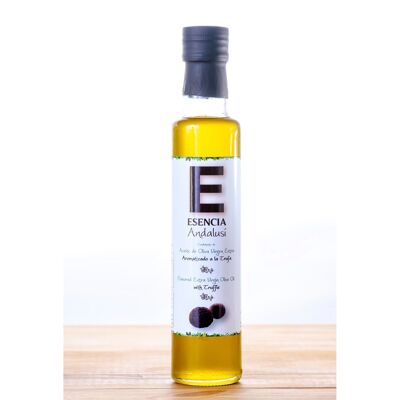 Öl aromatisiert mit nativem Olivenöl extra mit schwarzem Trüffel