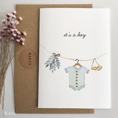 Greeting card - clothesline with romper