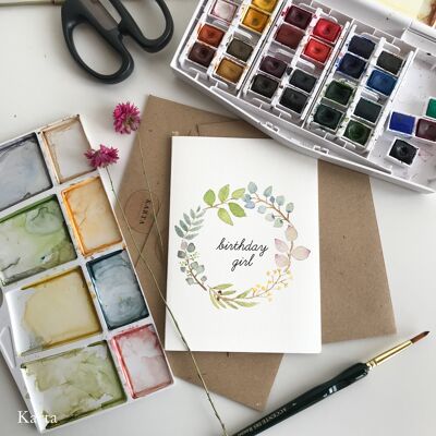 Biglietto d'auguri - Ghirlanda colorata