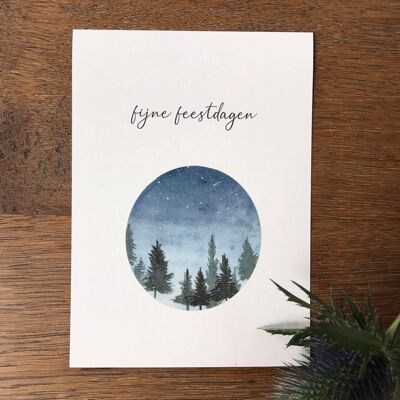 tarjeta de navidad - paisaje de invierno