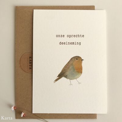 Mourning card - robin