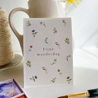 Carte de voeux Fête des Mères - imprimé fleurs