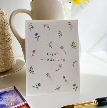 Carte de voeux Fête des Mères - imprimé fleurs