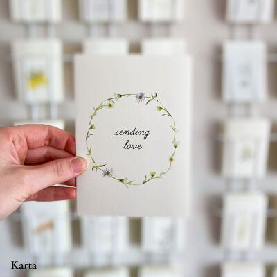 Greeting card - daisy wreath