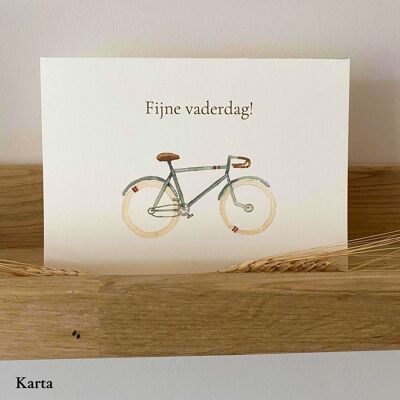 Greeting card Father's Day - retro bicycle