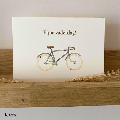 Carte de voeux fête des pères - vélo rétro