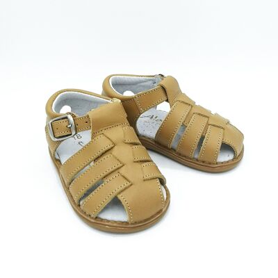 First steps sandal with camel straps