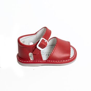 Sandale unie pour bébé rouge 2