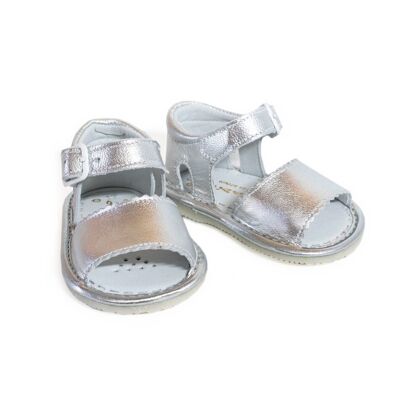 Plain silver baby sandals