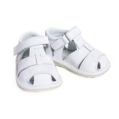White closed baby sandal