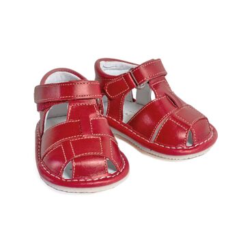 Sandale bébé fermée rouge 1