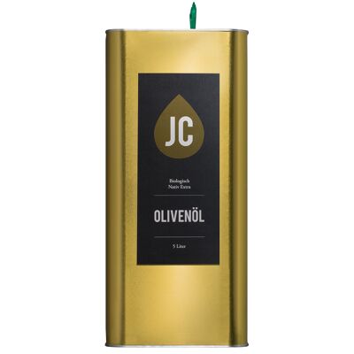 Olio d'oliva JC - Tanica da 5 litri - Olio extra vergine di oliva BIO di prima qualità - Grecia, Kalamata (DOP)