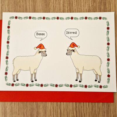 Cartolina di Natale divertente - pecore giuranti