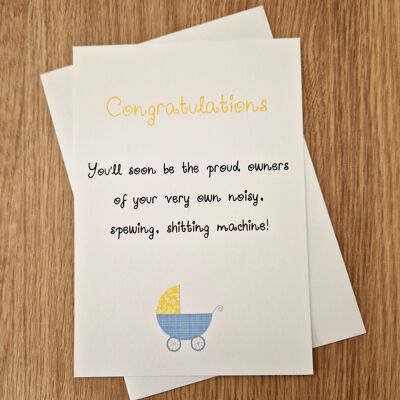 Lustige neue Babykarte – stolze Besitzer