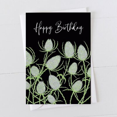 Teasels Happy Birthday Card