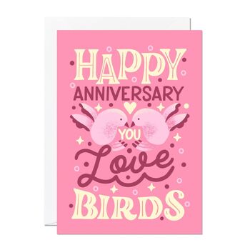 Carte d'anniversaire d'oiseaux d'amour 1