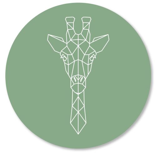 geometric giraffe old green 15cm