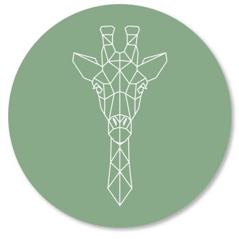 girafe géométrique vieux vert 15cm