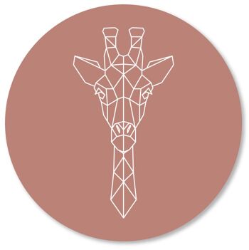 girafe géométrique vieux rose 15cm
