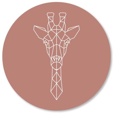 girafe géométrique vieux rose 15cm