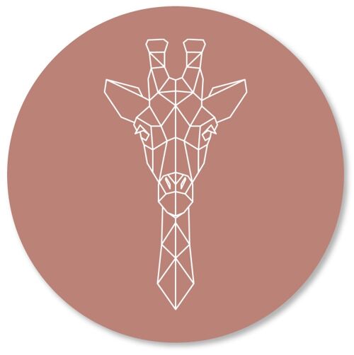 geometric giraffe old pink 25cm