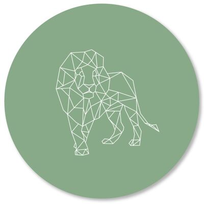 geometrischer Löwe altgrün 15cm