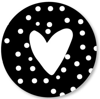 Coeur pois noir 15cm