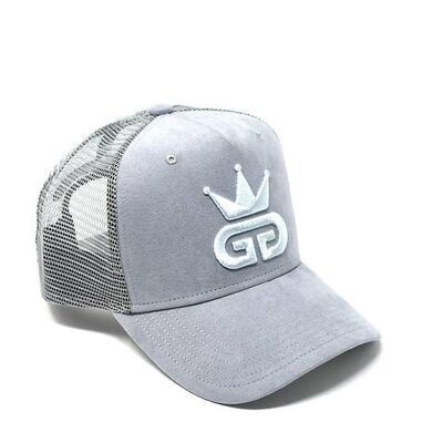 GGT Ice Grey Suede Mesh Snapback - All Sky Blue Logo
