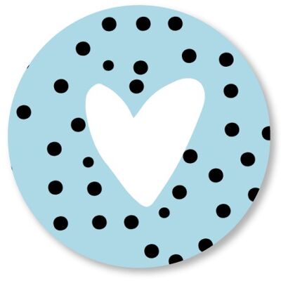 Coeur pois babyblue 25cm