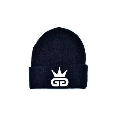 GGT Black Woolly Hat - All White Logo