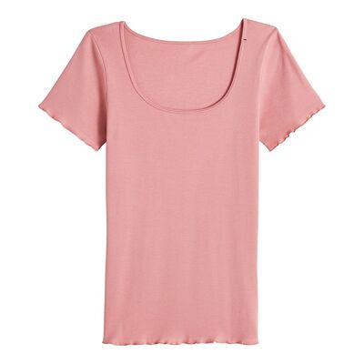 T-shirt point de bourdon coton Bio - Rose