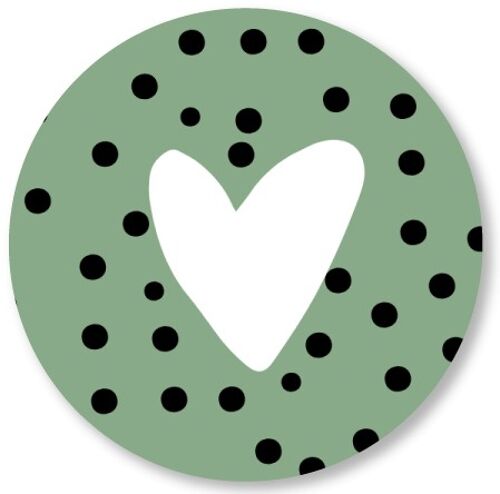 Heart dots old green 15cm