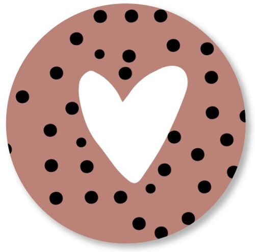 Heart dots old pink 15cm