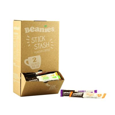 Beanies 100 Stick Stash Box Aromatisierter Instantkaffee