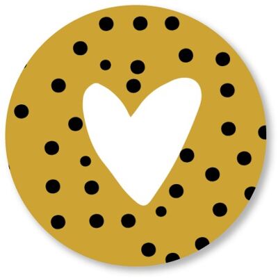 Cuore puntini Giallo ocra 15cm