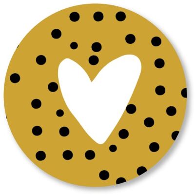 Heart dots Yellow ochre 15cm
