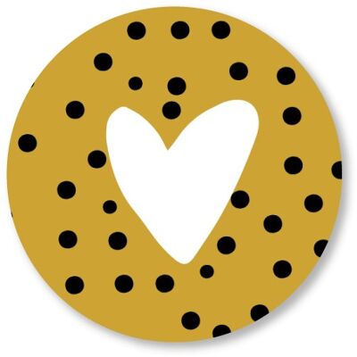 Puntini cuore Giallo ocra 25cm