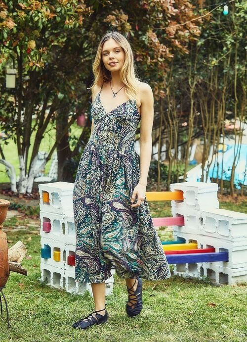 Paisley Fit and Flare Summer Dress