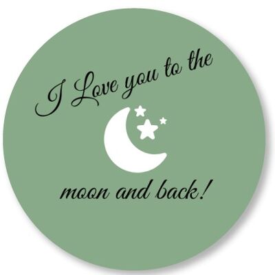 I love you to the moon and back old green 25cm