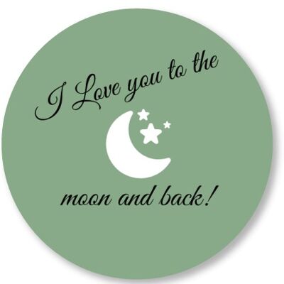 I love you to the moon and back old green 25cm